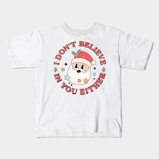 Retro Christmas Funny Santa Kids T-Shirt